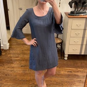 Ruffle sleeve sheath dress